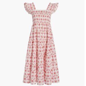 NWT Hill House Ellie Nap in Mermaid Seashell Cotton Smocked Midi Dress XL